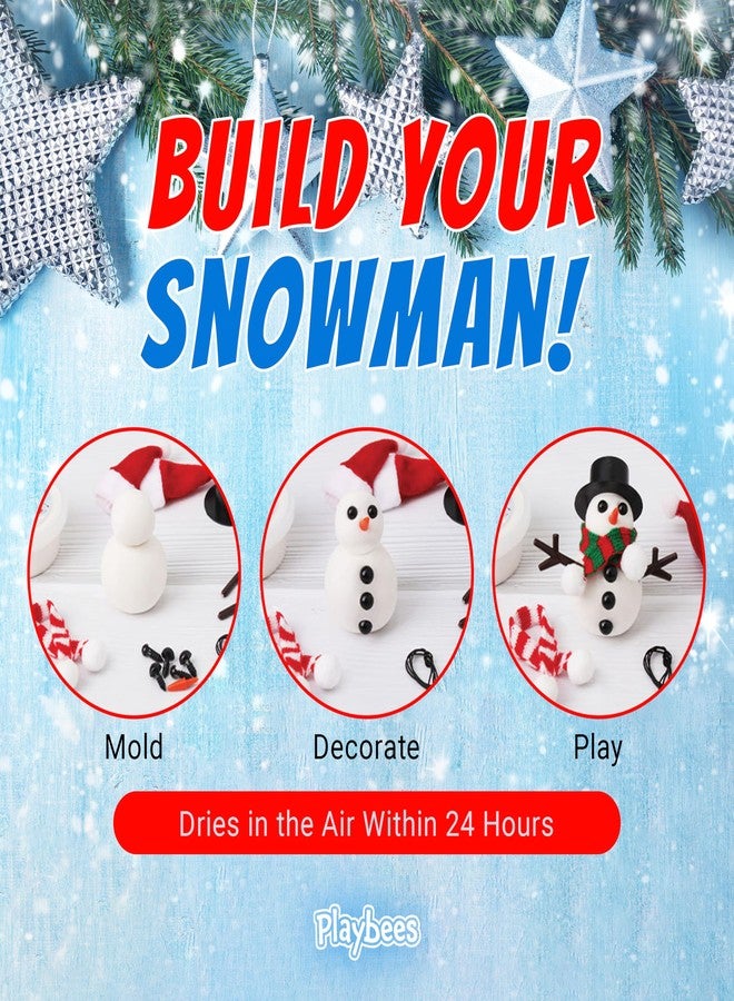 Playbees Snowman Making Kit for Kids 3-12 - Air Dry Clay Snowman DIY Craft Set - Creative Holiday Activity, Christmas Stocking Stuffer & Winter Craft - Image 5